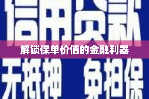 龙川解锁保单价值的金融利器