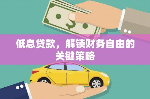 龙川低息贷款，解锁财务自由的关键策略