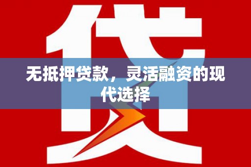 龙川无抵押贷款，灵活融资的现代选择