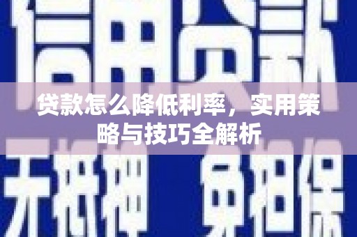 龙川贷款怎么降低利率，实用策略与技巧全解析