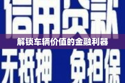 龙川解锁车辆价值的金融利器